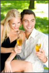 Couple toasting anniversary