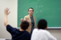 young teacher in classroom