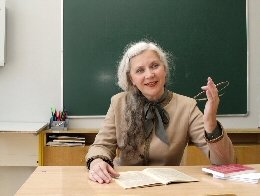 teacher at desk