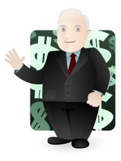 drawing of business man waving goodbye to illustrate a retiring co-worker drawing of business man waving goodbye to illustrate a retiring co-worker