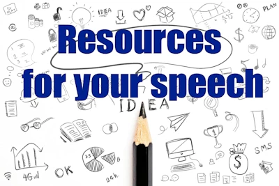 Banner saying Resources for your speech