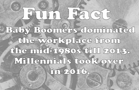 photo of gears with comment about boomers