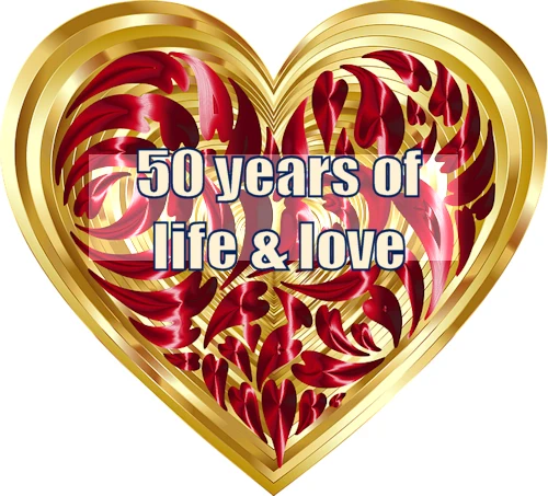 Heart with inscription 50 years of life and love