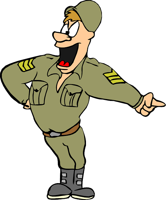 Cartoon of Army soldier