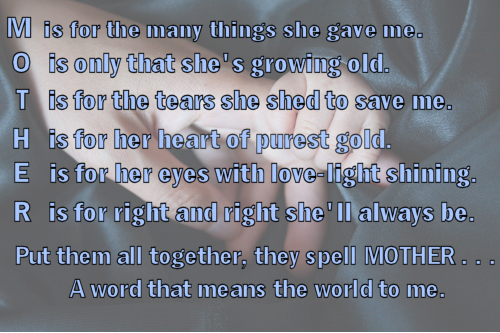 Celebrate mom with one of these mothers day songs and tributes. Our ways of appreciating mom in song and verse have changed over the years.