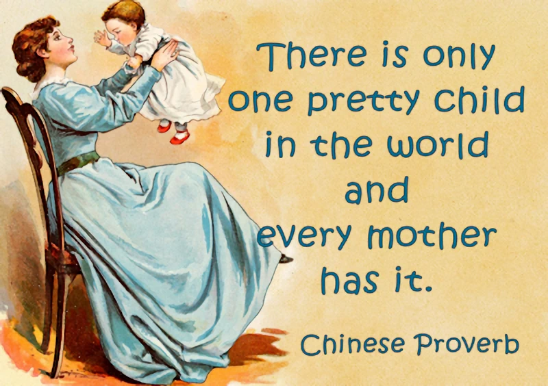 Mother and child with quote about love