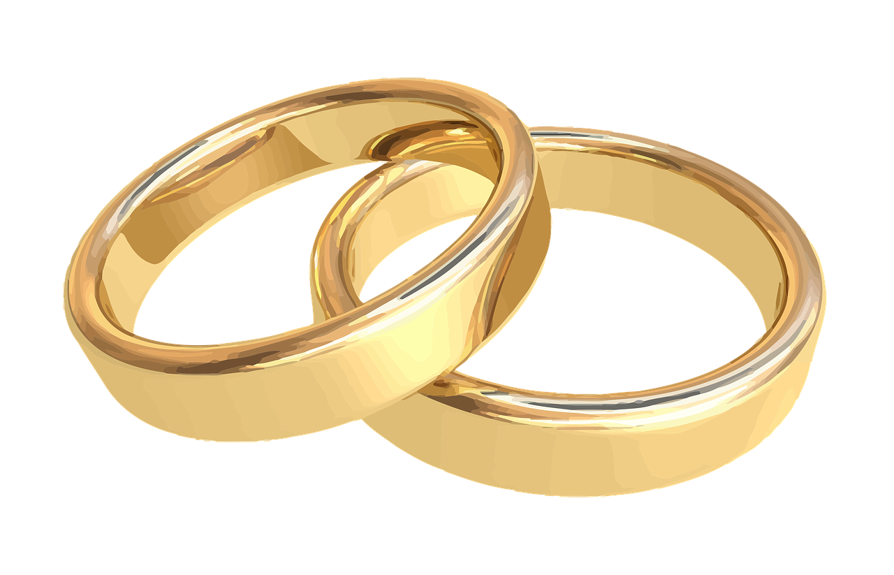 two gold rings