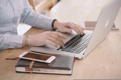 woman working on laptop