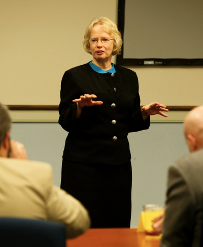 Patricia McArver addressing Citadel group