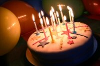 Cake with birthday candles