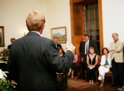 speaker at reception